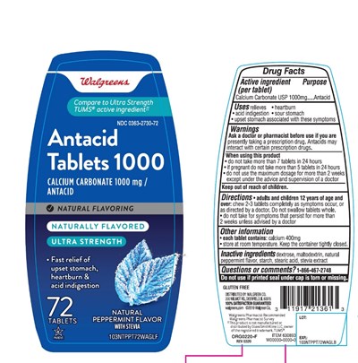 Walgreens Ultra Strength Antacid Peppermint Flavor 72 Counts (962 88 Antacid Calcium Image)